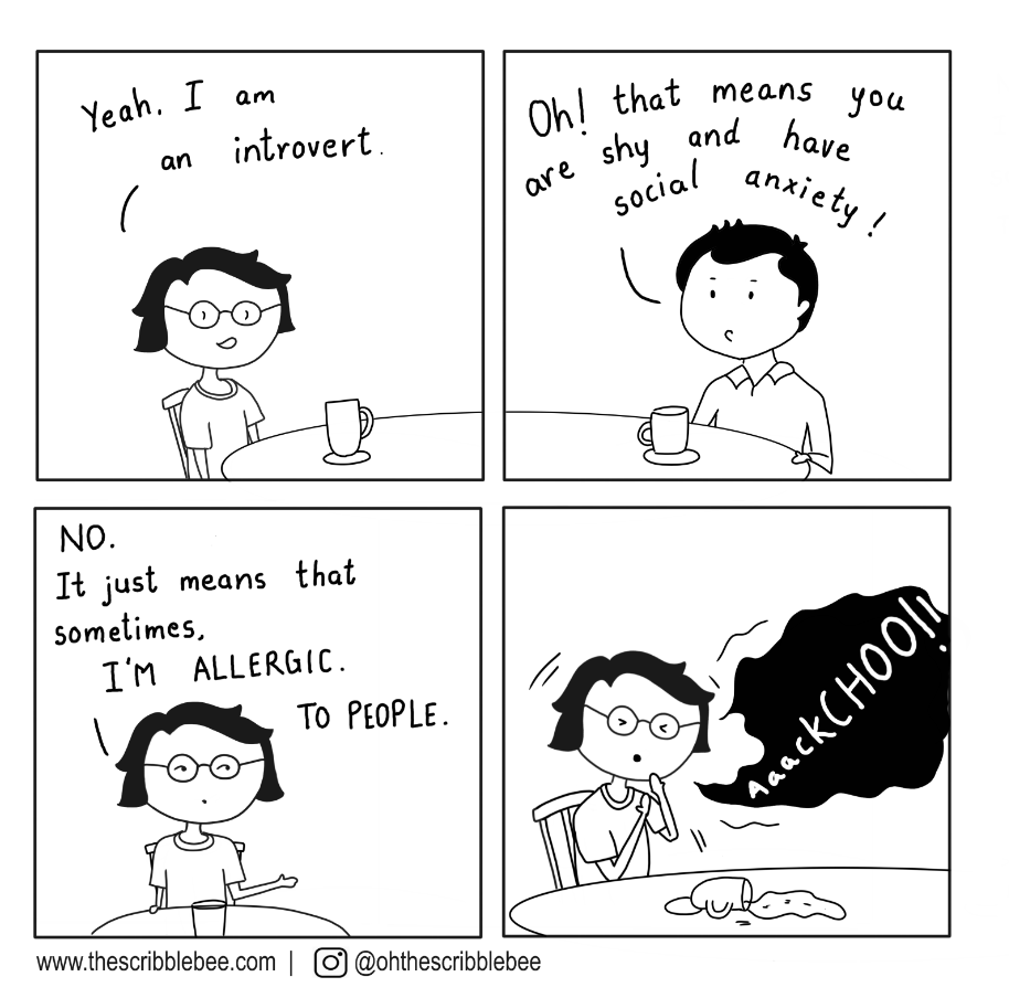 a webcomic about introverts and popular myths around introversion.